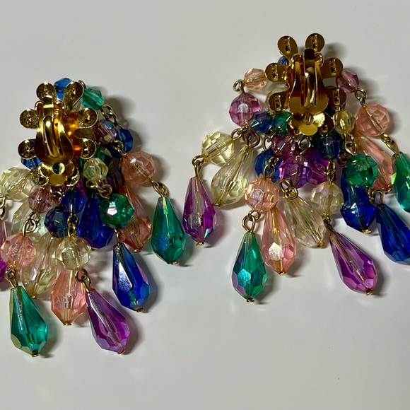 Multicolor Beaded Chandelier Earrings - Picture 12 of 12